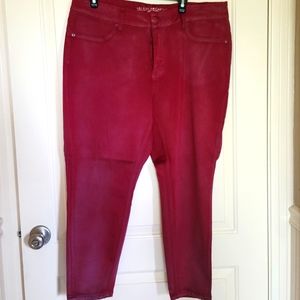 Melissa McCarthy pencil leg pants with stretch & a bit of sheen.